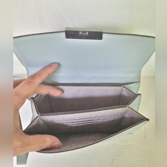 Michael Kors Dusty Blue Crossbody Leather Bag - Picture 5 of 10